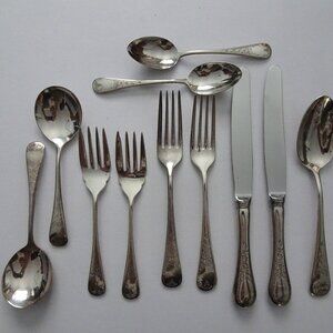 1960s Birks Regency Cutlery Plated Queen Mary 11 Piece Flatware